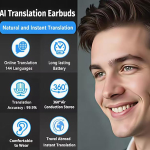 Auriculares Inalámbricos con Traducción de Idiomas por IA BT 5.4, Auriculares con Traductor en Tiempo Real de 144 Idiomas para Negocios, <span class=keywords><strong>Nuevo</strong></span> - Product Image 6