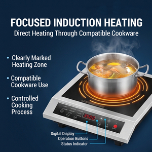 Kompor listrik In-Smart 3500W Pot panas, kompor induksi atas meja kompor listrik untuk dapur rumah tangga komersial 3500W datar bawaan - Product Image 5