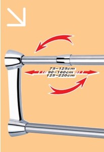 <span class=keywords><strong>Barre</strong></span> <span class=keywords><strong>de</strong></span> douche télescopique double fonction avec porte-serviettes – Fixation sans perçage par tension, organisateur <span class=keywords><strong>de</strong></span> salle <span class=keywords><strong>de</strong></span> bain à longueur réglable - Product Image 4