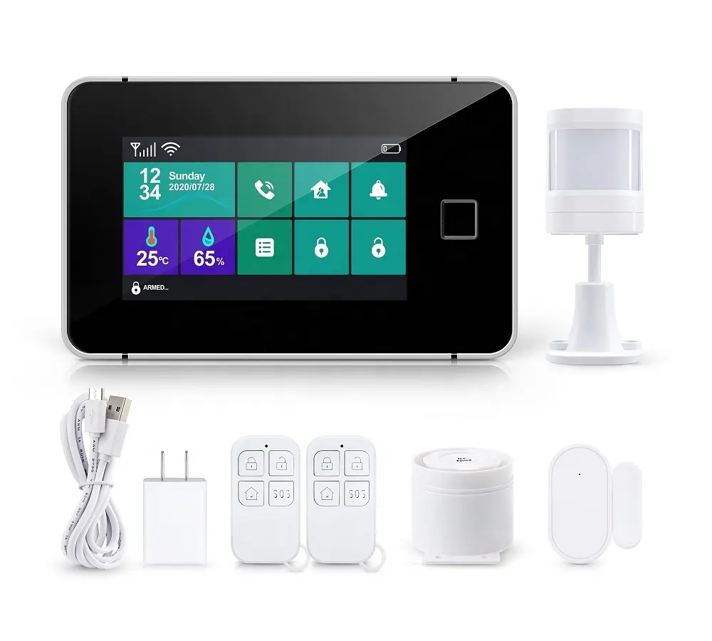 Tuya Touch Screen 4g / Wifi+ Gsm Alarm Kit 4.3 Inch Dual Network Security +tuya Smart Home Kit Wifi Alarm System