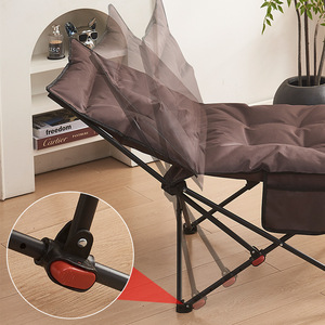 Chaise longue pliante rectangulaire en métal avec <span class=keywords><strong>cadre</strong></span> en acier et tissu Oxford, portable <span class=keywords><strong>pour</strong></span> l'extérieur, avec coussin en coton <span class=keywords><strong>pour</strong></span> un rangement facile - Product Image 4