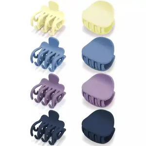 Koreaanse Eenvoudige Driehoek Kat Oor Frosted Haar Clip Klauw Meisjes Effen Kleur Haai Haarclip Dames Matte Hars Haarklauw Clips