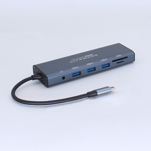 Hub 10 en 1 Tipo <span class=keywords><strong>C</strong></span> a 4K30HZ <span class=keywords><strong>HDMI</strong></span> VGA adaptador RJ45 <span class=keywords><strong>Lan</strong></span> Ethernet SD TF PD USB3.0 Audio Video <span class=keywords><strong>USB</strong></span> <span class=keywords><strong>C</strong></span> Hub para accesorios de computadora - Product Image 2
