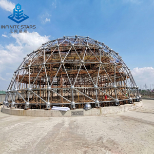 Structure <span class=keywords><strong>en</strong></span> acier tubulaire à grande portée, moderne et personnalisée, pour dôme géodésique, structure <span class=keywords><strong>de</strong></span> toit courbée, pour gymnase et exposition - Product Image 1