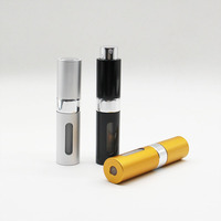 Vente en gros 8 ml Mini atomiseur de parfum noir Argent aluminium fond de poche recharge atomiseur de parfum