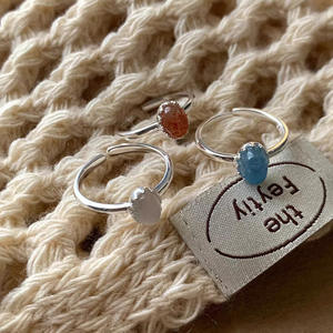 Colorful Moonstone Unique Design <b>Copper</b> High-End Open Band Ring Fashionable Exquisite Commute Friendly Stackable Wedding - Product Image 4