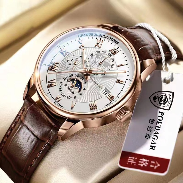 Wholesale China Watch Waterproof Wristwatch Luxury Men Reloj De Hombre Leather Brand Quartz Movement Watch