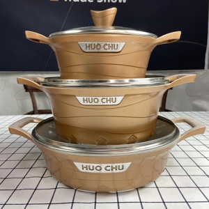 Ensemble de cuisine en pierre de granit antiadhésif moulé sous pression Crown Mold 10 pièces Dessini - Product Image 2