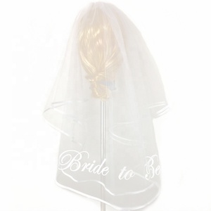 Velo da sposa a due strati bianco lungo per le spose elegante decorazione di nozze - Product Image 2