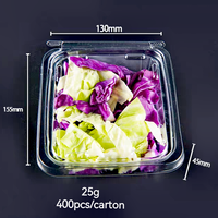 Emballage de boîte à clapet en plastique végétal transparent recyclable personnalisé Récipient à salade pour animaux de compagnie avec couvercle Récipient à fruits en plastique