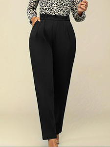 Otoño 2025, pantalones De pierna ancha negros a la moda, Pantalones De traje para <span class=keywords><strong>Mujer</strong></span>, chaqueta recta holgada, Pantalones De <span class=keywords><strong>Mujer</strong></span>, Pantalones informales De Oficina - Product Image 3