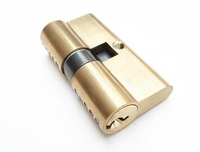 Cylindre de serrure de porte en laiton à double ouverture de 60 mm avec clé à bouton, 3 clés, profil européen, à ouverture simple