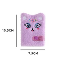 Cahier de notes en peluche mignon pour filles Kawaii pendentif fourrure chats cahier planificateur quotidien Journal livre bloc-notes papeterie