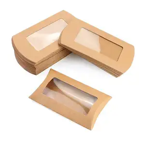 Индивидуальный логотип, Лучшая цена, складная упаковка, коробка для подушек из крафт-бумаги, коробка для упаковки конфет