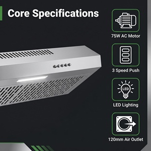 Campana Extractora Deslizable de Acero Inoxidable con Ventilación por Chimenea, Filtro de Carbón, Luz LED, Extracción de Aire de 21m/min, Clase de Eficiencia Energética - Product Image 6
