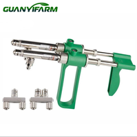 Seringue vétérinaire automatique à double aiguille en acier inoxydable 1 ml/2 ml, usage professionnel, seringue multi-spécifications