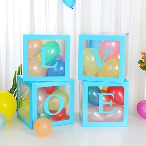Nicro or lettres garçon et fille fête d'anniversaire sexe révéler blanc ballon boîtes <span class=keywords><strong>fond</strong></span> ornement bébé douche décorations - Product Image 3