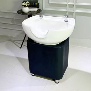 Vertical Ceramic Basin Hair Washing <b>Bed</b> Seated Flushing Pool Plastic Hair Washing Basin Pillar Base - Product Image 2