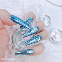 Poudre à ongles solide, paillettes aurore miroir irisé Chrome sirène Pigment holographique perle à ongles poudre