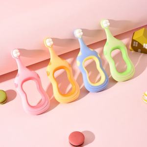 Brosse à dents pour enfants, poils souples, conception ergonomique, pour bébés de 0 à 3 ans et de 6 à 12 ans, rose, vert, bleu, Orange - Product Image 2