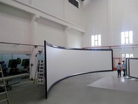 Écran de projection incurvé fixe 4K 3D à 180 degrés, argenté, pour simulateur de vol, écran de projecteur incurvé, cinéma maison, cinéma privé