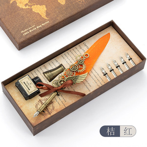 Cadeau de la Saint-Valentin, <span class=keywords><strong>plume</strong></span> à encre européenne, <span class=keywords><strong>plume</strong></span> à plumes médiévale et ensemble d'encre, ensemble de calligraphie <span class=keywords><strong>vintage</strong></span> britannique, ensemble de quilling pour étudiants - Product Image 2