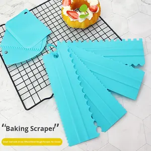 Set di Coltelli <span class=keywords><strong>per</strong></span> Tagliare la Plastica a Tre/Quattro Pezzi, Raschietto Dentato a Doppia Faccia, Pettine <span class=keywords><strong>per</strong></span> Crema, Utensile da Pasticceria - Product Image 2