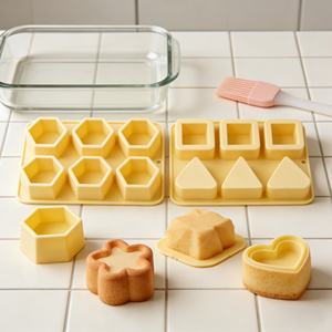 Moule à gâteau en silicone personnalisé en gros, 6 cavités (cœur, étoile, carré, fleur), non toxique, résistant à la chaleur, avec sac OPP - Product Image 5