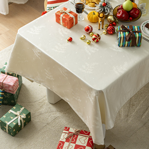 Collezione di natale nuova festa di lusso decorazione di nozze copertura della tavola filo oro poliestere tovaglia Jacquard - Product Image 1