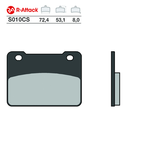 ผ้าเบรกมอเตอร์ไซค์ R-Attack S010CS ขนาด 72.4x53.1x8.0 มม. คาร์บอนเซรามิก ด้านหน้า ได้รับการรับรอง R90 - Product Image 1
