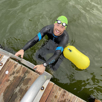 Bouée de natation gonflable en PVC BJTOP avec ceinture de taille étanche IPX-4 40x60cm pour la sécurité de la natation en plein air