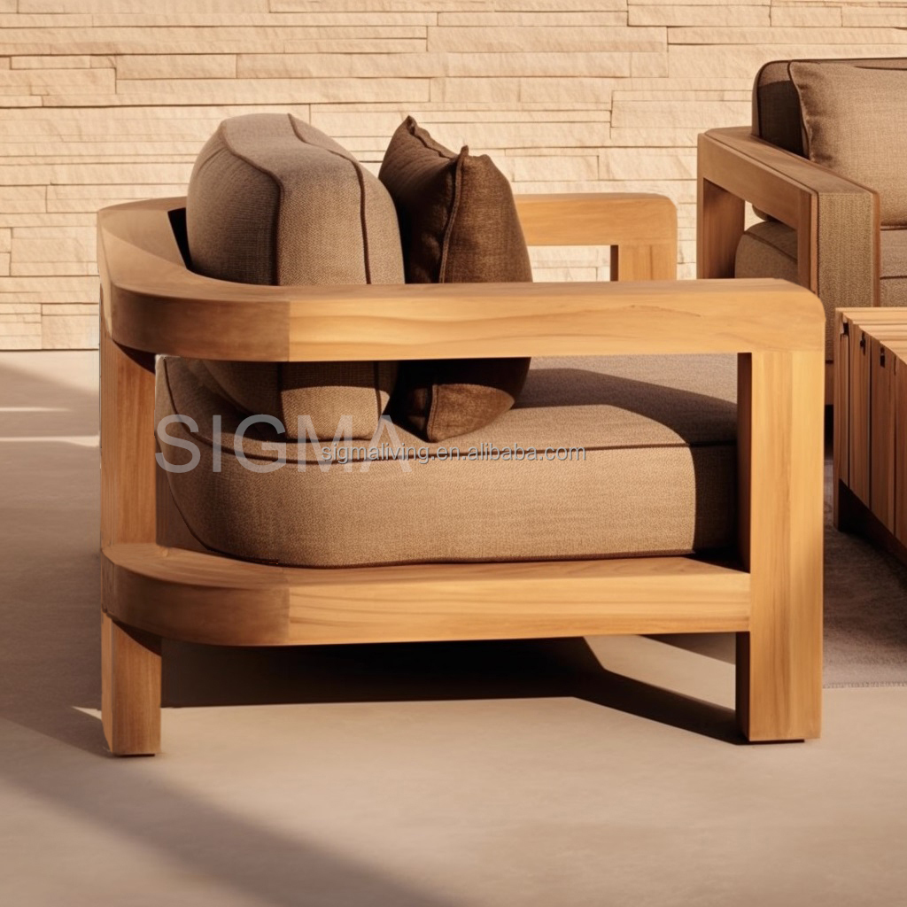 Modern Patio Outdoor Teak Dining Chairs Garden Waterproof Teak Outdoor Furniture Dining Chair