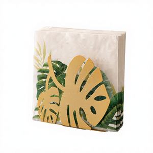 Suministro de Fábrica, Diseño Europeo Moderno, Soporte para Servilletas de Cocina de Metal Personalizado con Diseño de Hojas de Monstera - Product Image 4