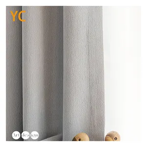 Cổ Phiếu Sang Trọng Màu Sắc Rắn Châu Âu Lanh Oeko Mềm Jacquard Polyester Rửa Sạch 280Cm Màu Sắc Đồng Bằng Chenille Vải Cho Phòng Khách