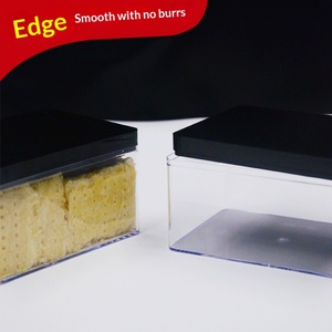 Boîte rectangulaire en plastique transparent moulée par injection, boîte de présentation pour fleurs, thé, bonbons, boîte cadeau artisanale pour biscuits et aliments - Product Image 3