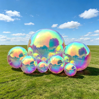 Boule gonflable irisée métallique, boule miroir gonflable décorative, ballons miroir, grandes boules miroir gonflables brillantes
