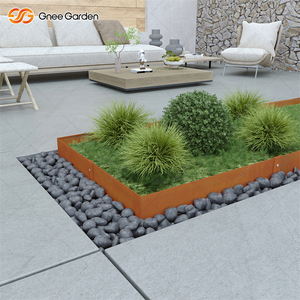 GNEE Corten Steel 8-Inch Rectangle Lawn <b>Border</b> Garden <b>Edging</b> for Outdoor & Indoor Use - Product Image 2