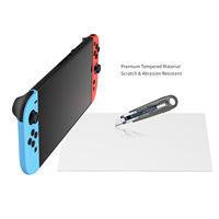 Protection d'écran en verre trempé pour console de jeu 2 avec fonctions anti-traces de doigts et anti-lumière bleue