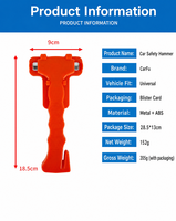 Martillo de Seguridad Universal CarFu para Autos, Rompeventanas, Cortador de Cinturón de Seguridad para Escape de Emergencia en Vehículos, Venta al Por Mayor, Logotipo Personalizado