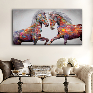 Grandes affiches <span class=keywords><strong>et</strong></span> impressions de chevaux en <span class=keywords><strong>noir</strong></span> <span class=keywords><strong>et</strong></span> <span class=keywords><strong>blanc</strong></span> de couleur abstraite Peinture sur toile d'animaux <span class=keywords><strong>et</strong></span> images d'art mural Décoration nordique - Product Image 6