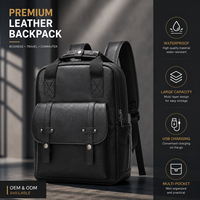 Sac à dos pour ordinateur portable en PU grande capacité personnalisé, antivol, fermeture éclair, design durable, étudiants, professionnels, étanche, voyage, sport