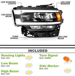 <span class=keywords><strong>Prix</strong></span> d'usine, phares LED 12V 3000K |   ABS résistant aux chocs, installation facile Plug+Play pour <span class=keywords><strong>Dodge</strong></span> <span class=keywords><strong>Ram</strong></span> <span class=keywords><strong>1500</strong></span> 2500 3500 2019-2024 - Product Image 2