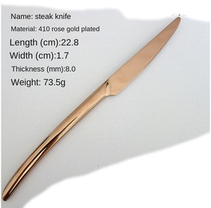 DF401 Golden Color Stainless Steel Cutlery Set Model C <b>Dessert</b> Knife <b>Fork</b> Spoon - Product Image 3