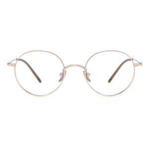 Gafas retro con montura redonda de titanio puro para mujer, tamaño mediano, lentes de PC, puente nasal estándar, número de pieza 18092 - Product Image 1