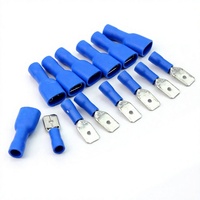 Connecteur à sertir isolé bleu, borne plate mâle/femelle pour faisceau de câbles et assemblage de câbles