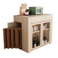 Ensemble de chaises de table à manger rétractable nordique Armoire latérale simple Table à manger pliante multifonctionnelle pour petits appartements