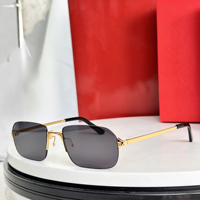 Lunettes de soleil personnalisées, nouvelles, carrées, dorées et blanches, monture intégrale en métal, protection UV400, style européen et américain, unisexe, pour une utilisation en extérieur.