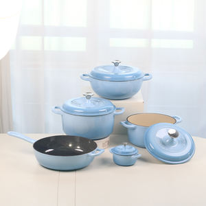 QulenoThe Duke Collection Set combine plusieurs modè<span class=keywords><strong>les</strong></span>, Coo Pot, Fry Pot, Sauté Pot Cast Iron Enamel Set - Product Image 1