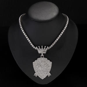 PD3007盾冠吊坠，配有网球链斯蒂特·科鲁纳·普里维斯基·5毫米·泰尼索维·雷特斯·纳尔德尔尼基·达姆 - Product Image 2