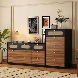 Cómoda de madera de estilo vintage con cinco cajones para sala de estar, dormitorio o vestidor. - Product Image 2